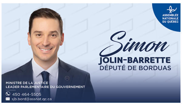 Simon Jolin Barrette député de Borduas